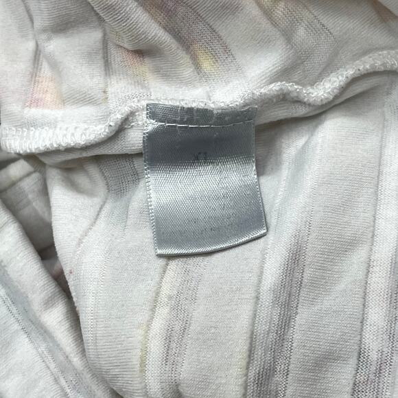 Y2K 2000s Fred David Top Blouse Size XL White VNeck Floral Made in USA Retro - Picture 4 of 5